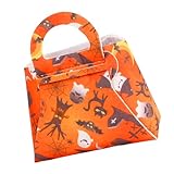 ZYHARUKO Festliche Kürbis-Handtasche, große Kapazität, Filz-Aufbewahrung, Süßigkeiten-Halter für Halloween, Süßes oder Saures und Partyzubehör, kreative Kürbistasche, a, One Size