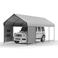 10'x20'x10' Heavy Duty Metal Carport, Steel Carports with Galvanized Steel Frame and Roof, Metal Carport Shelter for Boats, SUVs and Trucks