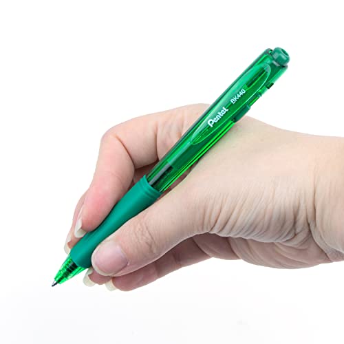 Pentel Wow! Retractable Ballpoint Pens, Medium Line, Green Ink, Box Of 12 (Bk440-D) #TOP5