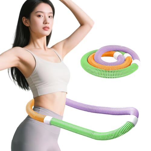 【2025 夏新登場】フラフープダイエット用 フラフープ ダイエット PVC ソフトスプリングフラフープ 折りたたみ式 ポータブル 異臭がない 腰に優しい 重み付け 静音設計 フラサークル 筋トレ シェイプアップ (ウエスト・背中・脚・胸 エクササイズ)