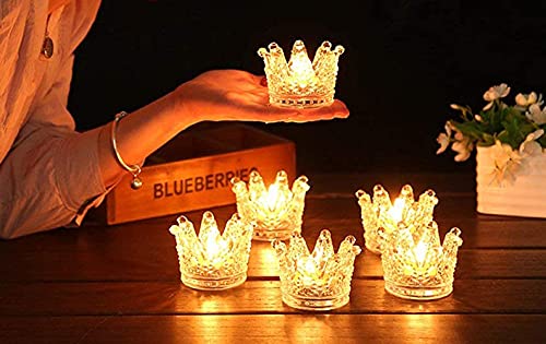 Vixdonos Crown Glass Tealight Candle Holder Set Of 12 Votive Candle Holders For Wedding, Party And Home Decor (Gold Tips) #TOP2