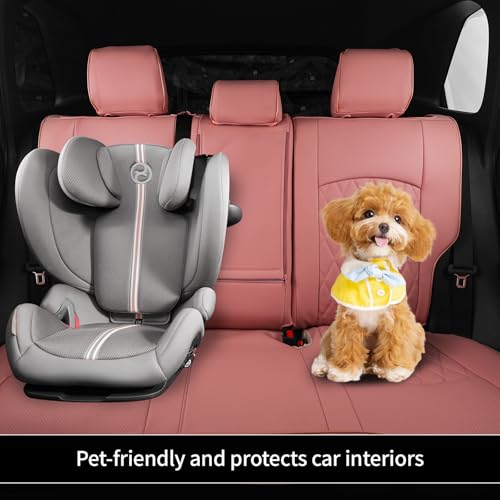 Image of EKR Rav4 Seat Covers Custom Fit for Toyota Rav4 (Hybrid) SE /XSE 2026, Car Seat Cover Full Set for SUV,Factory-Style Upgrade, Easy-Wipe Protection,Faux Leather(Pink)