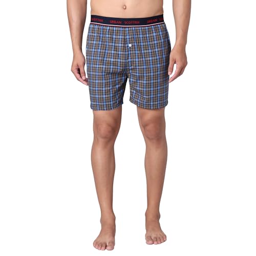 Image of Urban Scottish Men's Boxer | 100% Cotton | Regular Fit, Mid-Rise | Printed, Outer Elastic