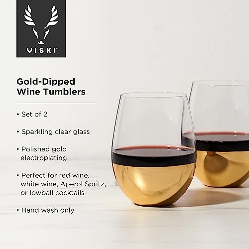 Verres à cocktail ornés d'or Viski 540 ml pour sublimer vos boissons