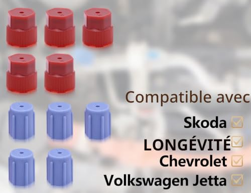 Emezddo 10 pièces bouchons de climatisation de voiture,bouchons de port de charge de connexion haute/basse,adaptateur de conversion de réfrigérant de réparation A/C – vue 7