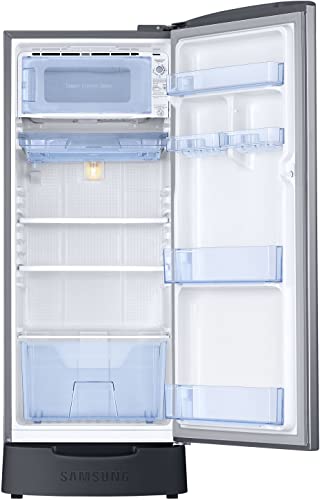 Image of Samsung 183 L, 3 Star, Digital Inverter, Direct-Cool Single Door Refrigerator (RR20C2823S8 /NL, Silver, Elegant Inox, Base Stand Drawer)