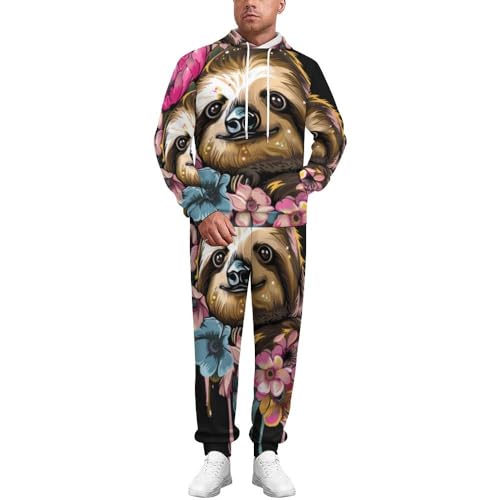 Survêtement homme jogging décontracté animal sweat à capuche et pantalon assorti