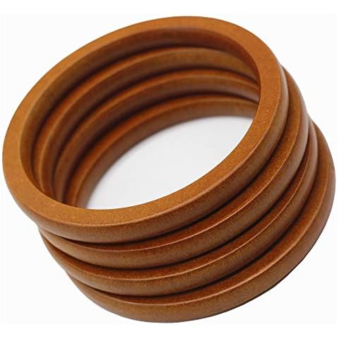 Model Worker 4PCS Wooden Round Shaped Handles Replacement for Handmade Bag Handbags Purse Handles (Light Brown) Cover