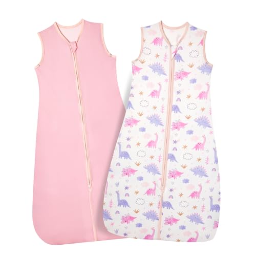 Lictin Gigoteuse Été 18 36 Mois - 2pcs Gigoteuse TOG 0.5 - Gigoteuse Bébé Sans Manches, Longueur Réglable, Fermeture Éclair Double Sens, Turbulette Ete...