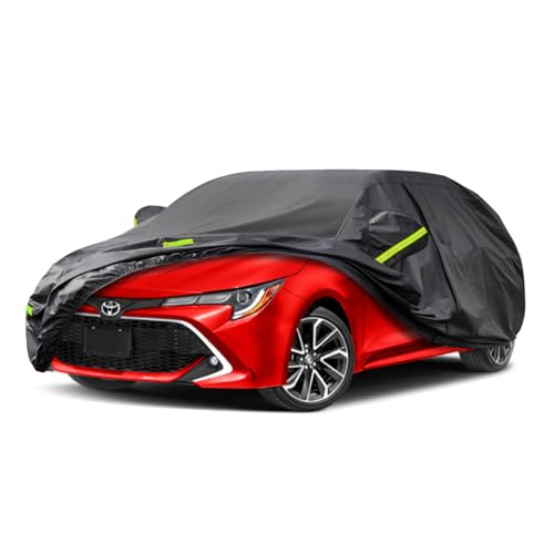 Image of Kaugung 7 Layers Car Cover Custom Fit Toyota Corolla Hatchback from 1997 to 2025, Waterproof All Weather Resistant Outdoor Indoor Sun Rain Dust Snow Protection.(USA Warehouse,Within 3-7 Days) Black