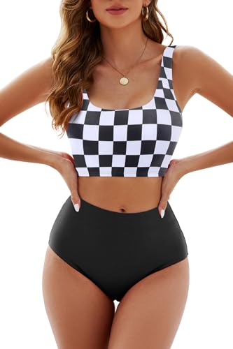 Adisputent Womens High Waisted Bikini Bandeau Top Crop...