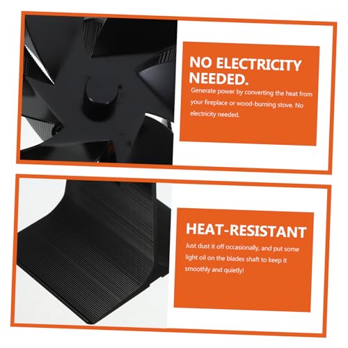 Ventilateur de poêle thermique 5 pales pour diffuser la chaleur du bois