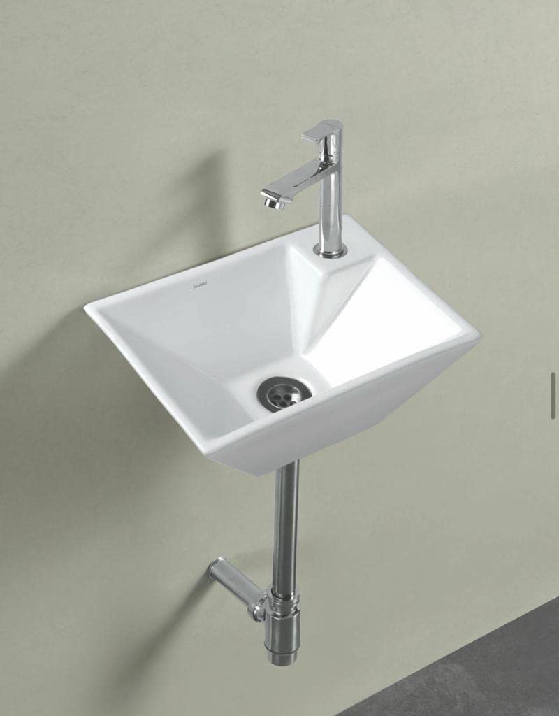 Nexa Bathware Ceramic Wall Hung Basin | Luxurious Wash basin Table Top Bathroom Sink Wash Basin Super White Colour With Glossy Finishing (15 x 11 x 5 INCH) (B0BQVFS2GS) Amazon Price History, Amazon Price Tracker