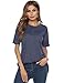Womens Loose Fit T Shirts Cotton Casual Tops for Women Blouses for Leggings Short Sleeve Tunic Tshirts Crew Neck Ladies Tees (XL, Short-Dark Blue)