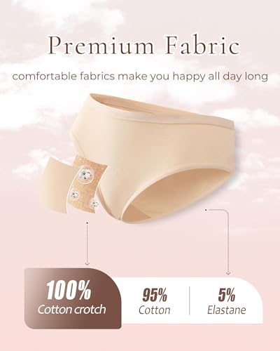 Image of ALL OF SHE Womens Underwear Cotton Hipster Panties Breathable Sexy Cheeky Stretch Soft Ladies Bikini Underwear 6 Pack S-XXL