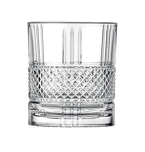 Image of Whiskey Glasses Set of 2 pcs- 300 ml Bar Glass for Drinking Bourbon, Whisky, Scotch, Cocktails, Cognac- Old Fashioned Cocktail Tumblers (2, Crystal)
