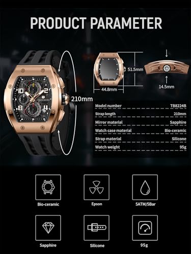 Image of TSAR BOMBA Mens Watch for Men Waterproof Men's Wrist Watches Gift for Men