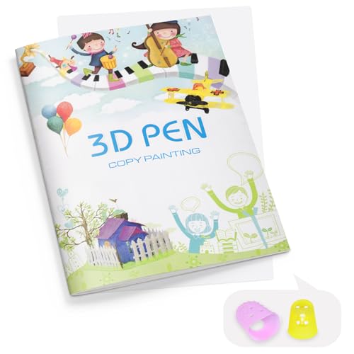 Dayker Libro de dibujo para impresión 3D, 40 plantillas reutilizables con patrones vibrantes y una tabla transparente de PVC, plantillas de graffiti para pintar en papel grueso para bolígrafos 3D