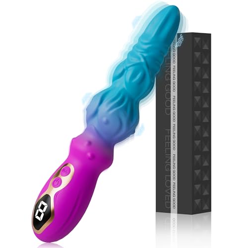 Monster Dildo Vibrator Sex Spielzeug für Frauen Männer mit 9 VibrationModi & LED-Anzeige, 24cm Fantasy Anal Vibratoren mit Klitorisstimulation Vibratorenset Diloschwanz für Frau Paare Extrem Sextoy