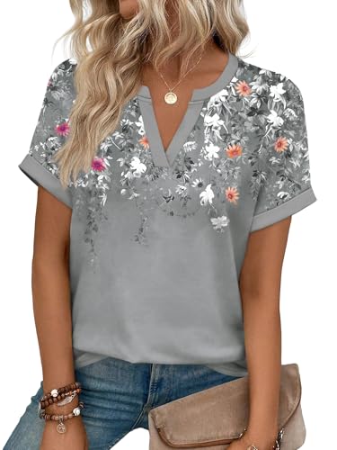 Image of WIHOLL Womens Blouses Spring Tops Short Sleeve Shirts Dressy Casual Summer Vacation Fashion Clothing 2026
