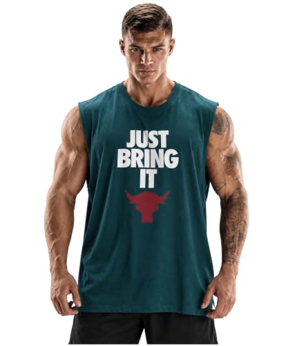 Image of SHODOX Men's 100% Cotton Tank Top | Round Neck Sleeveless Gym Vest | Loose Fit Casual Sportswear T-Shirt | Breathable & Lightweight Fitness Wear for Workout & Active Wear