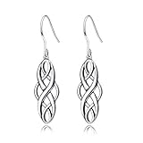 Celtic Earrings Sterling Silver Abalone Good Luck Irish Vintage Celtic Knot Dangle Dangling Earrings Jewelry Dangles Gifts for Women