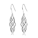 S925 Silver Earrings Solid Sterling Silver Polished Good Luck Irish Celtic Knot Vintage Dangles (Oxidation)