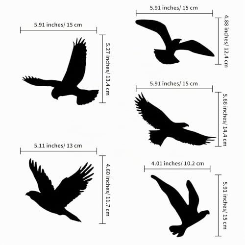 BOAO 20 Stück Groß Größe Anti-Kollision Fenster Aufkleber Vogel Form Fenster Aufkleber Alarm Vogel Fenster Aufkleber zur Verhinderung von Personen und Vogelschlägen auf Fensterglas Party Zubehör