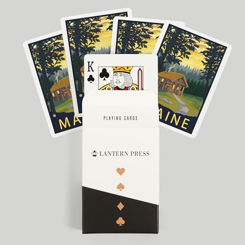 Lantern Press Naipes Poker Cabaña Maine 52 Cartas miniatura 6
