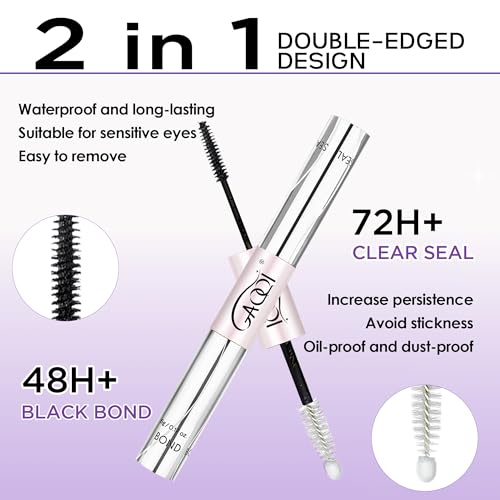 Image of GAQQI Lash Bond and Seal *2 Pcs, Lash Cluster Glue Waterproof Eyelash Adhesive Long Lasting 72h+ Lash Glue, Latex free Eyelash Glue (Pack 2)