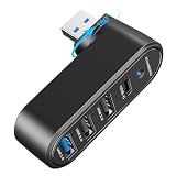 KiWiBiRD Mini Hub USB z 4 porty USB3.0 USB2.0 i USBC, adapter USB, rozdzielacz USB, kompatybilny z laptopem, komputerem stacjonarnym, PS5, TV, klawiaturą, myszą, pamięcią USB, drukarką i telefonem