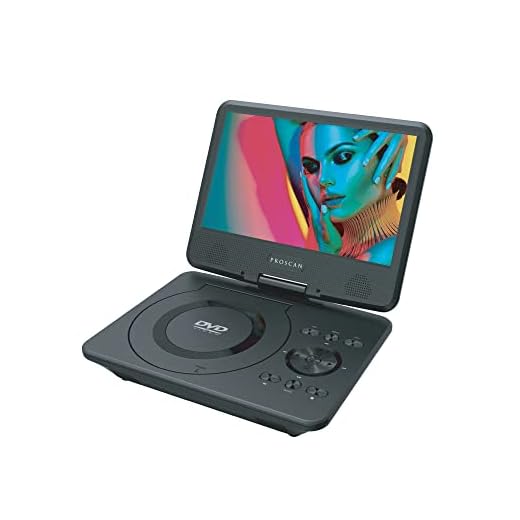 Proscan PDVD9019 9-inch 180-degree Swivel Screen Portable DVD Player with Remote Control, 5 Hour Battery, USB & SD Card Inputs, Text to Speech, Black