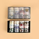 20 Rolls of Slim Washi Tape Gift Box Set,Decorative Tapes for Scrapbooking, DIY Arts and Crafts, Bullet Journal, Planner, Junk Journal, Gift Wrapping,G