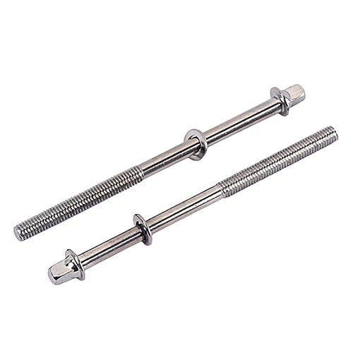 ERINGOGO 1set Drum Screws Various Rod Steel Tension Snare Parts Replacement Hole Drumming Instrument Accessories Mallets Percussion Sticks Drum Mounting Hardware Silver 2pcs