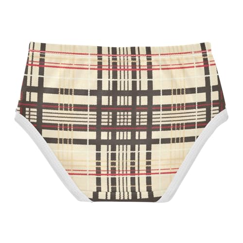 Versatile Plaid Pattern Daily Wear Girls' Panties Comfort Color for Kid in Sizes 2T,3T, 4T, 5T, 6Y and 8Y2