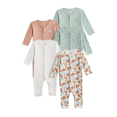 Image of Mothercare Sleepsuit Sleeveless Cotton Apple Print Pack of 5 Multicolour