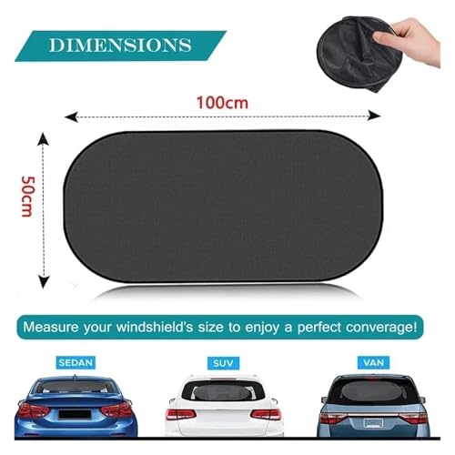 Parasol de coche universal con red de protección UV trasera y ventosas de fijación 4