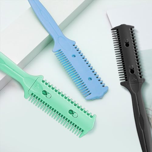 Soft 'N Style Pacote com 3 pentes de corte de cabelo de dupla face – Aparador de barbear de pontas