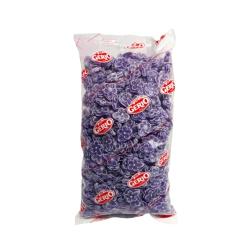 Gerio - Bonbons violets, fleurs violettes, sac de 1 kg - sans gluten