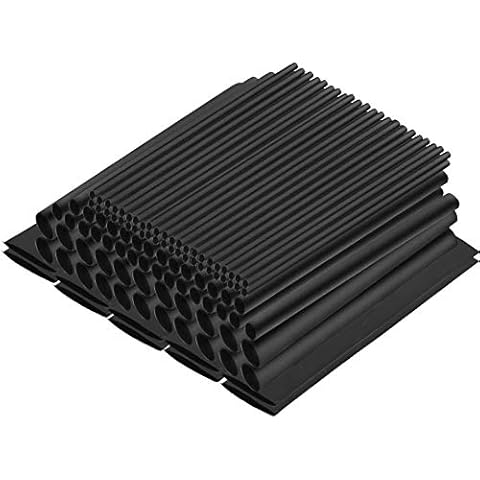 50PCS Schrumpfschlauch Set, JatilEr Schrumpfschläuche Wasserdicht 3:1 Schrumpfverhältnis Isolationsschutz Adhesive Schrupfschlauchset Kit 5 Größen 3,6,9,12,19 mm, Schrumpfschläuche Sortiment (Schwarz) Cover