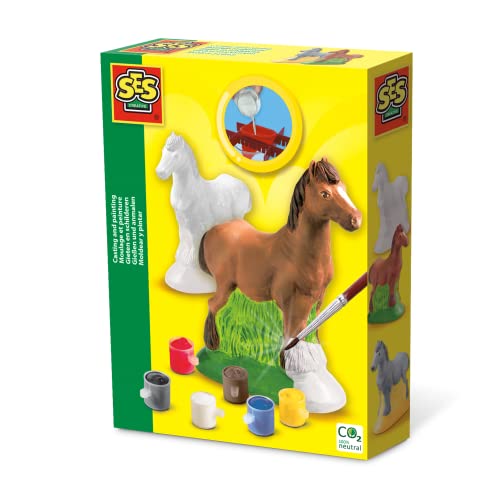 SES Creative 01211 Gips Gießen Pferd, Kreatives Bastelset für Kinder