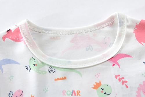 Little Hand Girls Long Sleeve Nightgowns Dinosaur Nightie Strawberry Pajama Butterfly Kids Nightdress Sleep Dress 2-9 Years3