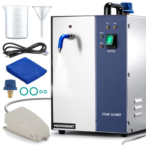 Mxmoonant Jewelry Steam Cleaner 3L/0.8 gal(2.1L Liquid Capacity), 120Â°C/248â„‰ High-Pressure, 25-Min Heat Up w/Tweezers, Fine Mesh Strainer, Towel, Professional for Cleaning Silver, Gold, Gem, Diamond