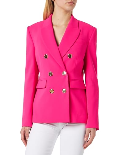 Pinko Veste Stretch en Crêpe Grenat Blazer Bouton Métal