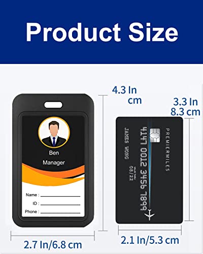 Sliding Id Badge Holder Vertical Plastic Card Case Protector Pouch With Clear Window For Office School Id Credit Cards Proximity Key Cards Driver’s Licenses And Passes,Etc (B) #TOP1