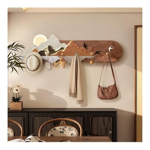 Perchero de pared marrón para llaves y bolsos en el recibidor 5