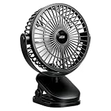 LUDHEP Mini Ventilatore Portatile con Clip, USB C Ventilatore da Tavolo con Pinza, 5 Velocità, Display Digitale, 720° Rotazione, per Ufficio, Casa, Campeggio e Viaggio