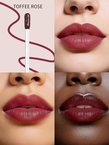 Image of Lip Stain Peel Off Lip Liner Stain with Tweezer, Long Lasting Matte Lip Tint Tattoo, Highly Pigmented Color Lip Makeup, Waterproof Lipstick, Transfer-proof Lipstain for Women, Toffee Rose