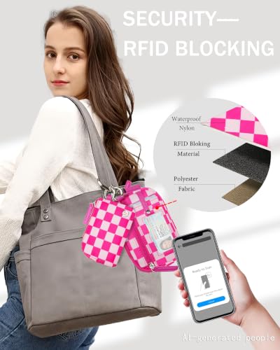 Image of Wallet Wristlet for Women, RFID Wallet Keychain with Dual Pocket
