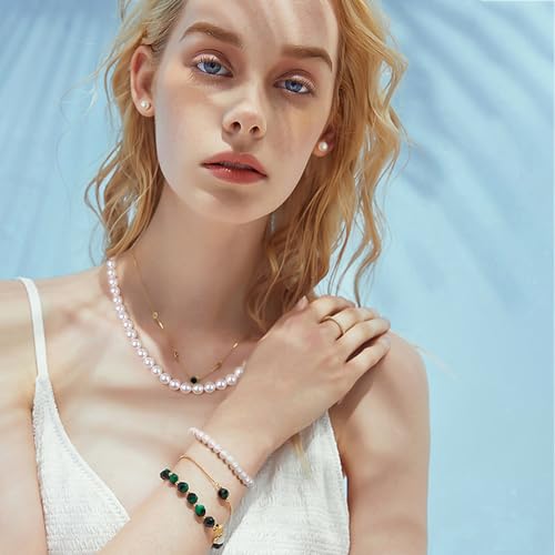 Freshwater Cultured Pearl Necklace and Earring Set Genuine Pearl Jewelry Set Includes Stunning Bracelet and Stud Earrings Real Pearl Necklace Set for Women Valentine's Day Mother's Day Birthday Presents4